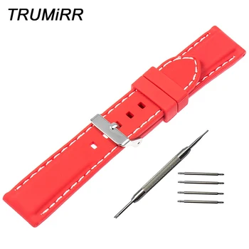 

22mm Silicone Rubber Band for Samsung Galaxy Gear 2 R381 R382 R380 Moto 360 2 46mm Asus Zenwatch Watch Bracelet Strap Black Red