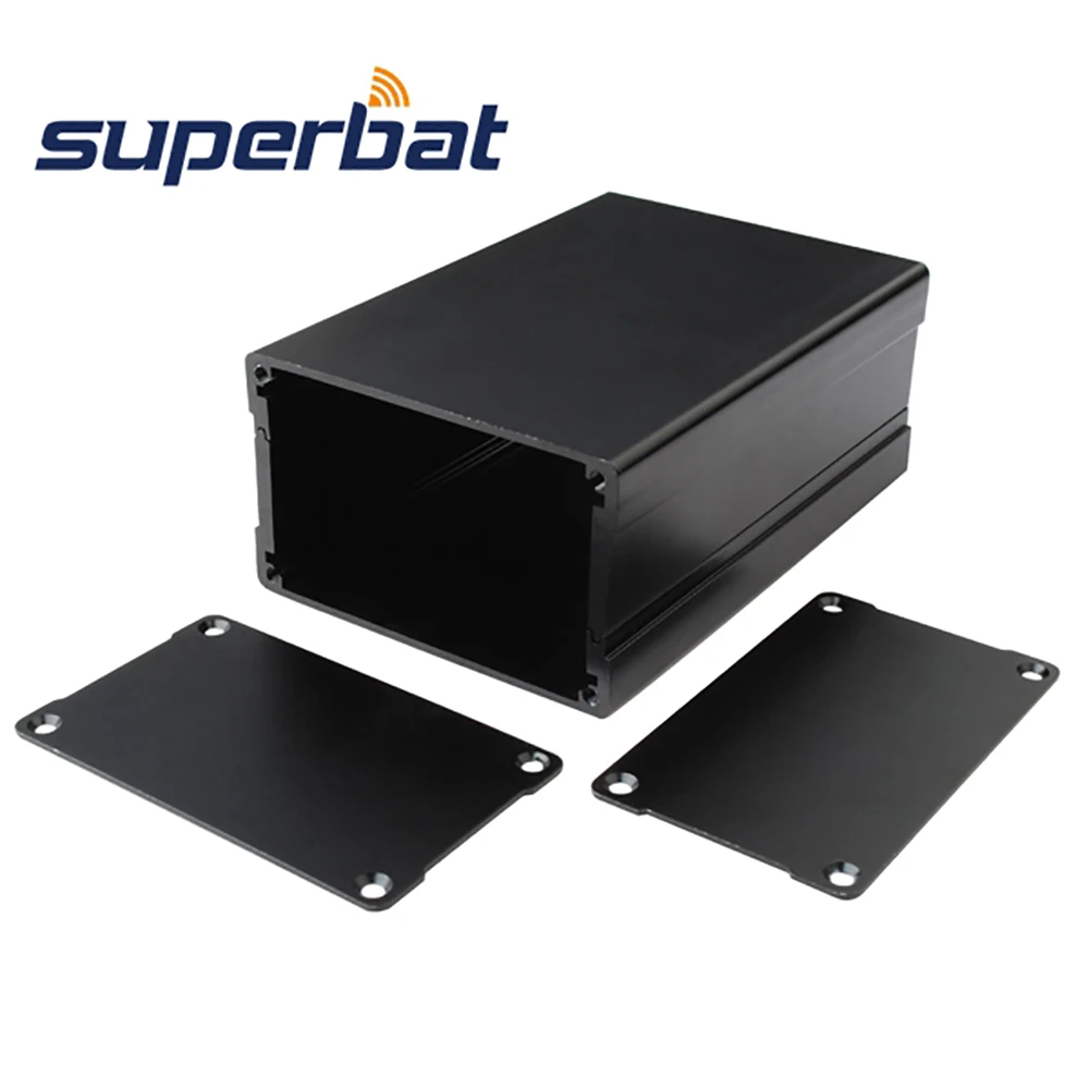 Superbat 1.81&quot*2.99&quot*4.33&quot Al Black Junction Box Extruded Aluminum Enclosure Case Electronic Instrument PCB 46*76*110mm (H*W*L) |