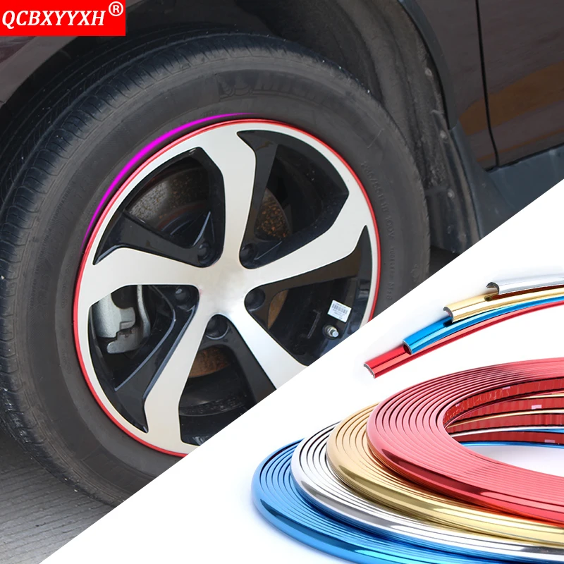 Car styling 8M Car Wheel Rim Sticker Plating Wheel Decoration Auto Tire