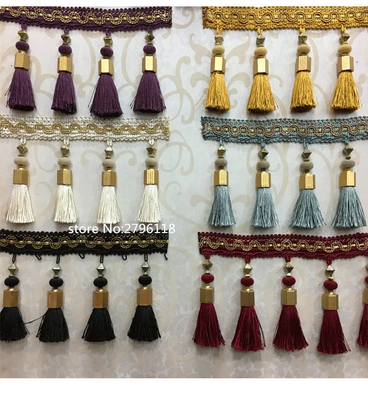 

HOT! 5 meters /12 CM Long tassel fringe for curtains Ribbon Lace Accessory Sew Latin Dress Garment curtain accessories