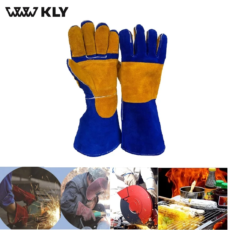 

WWW KLY 16 Inch Leather Welding Gloves - For Tig Welders/Mig/Fireplace/Stove/BBQ/Gardening/Welding Mask/DIY Wood Working
