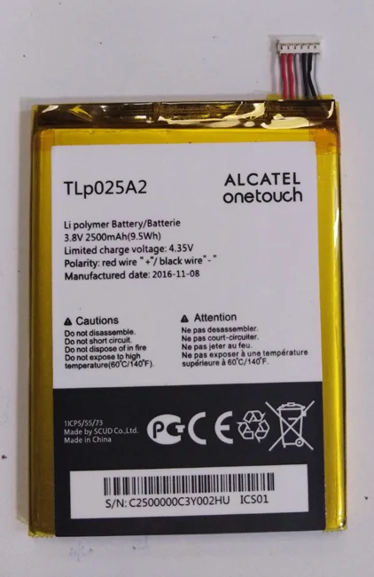 Оригинальный аккумулятор 2500 мАч для TCL Idol X + s960 оригинальный TLp025A2 аккумуляторы