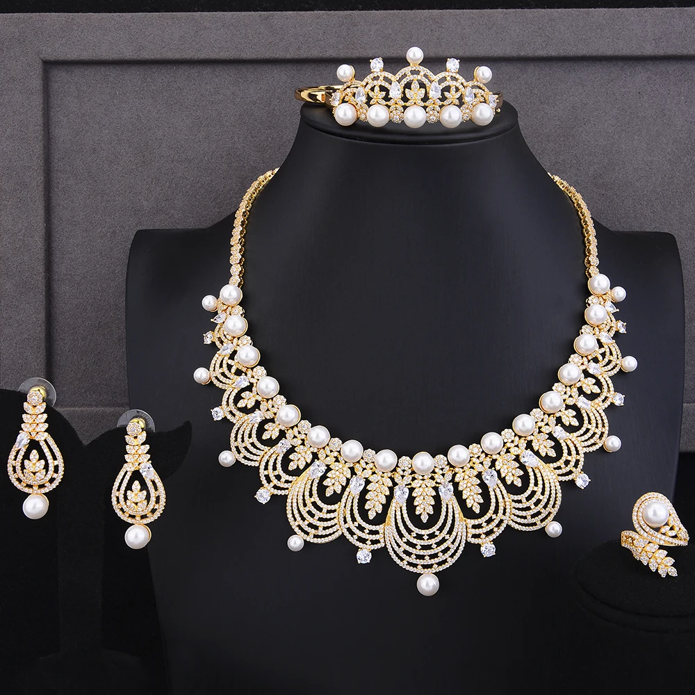 

missvikki New Trendy Rhinestone Full Mini Cubic Zirconia Pendant Necklace Bangle Earrings Ring Jewelry Set Ladies Lover Gift