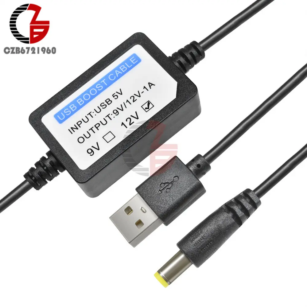 5V to 12V DC-DC, 5 В до 9 в 12 в 1 А, повышающий USB кабель, усилитель линии, адаптер преобразователя питания, USB шнур постоянного тока, Разъем 5,5x2,1 мм для внешнего аккумулятора - Цвет: 5V to 12V