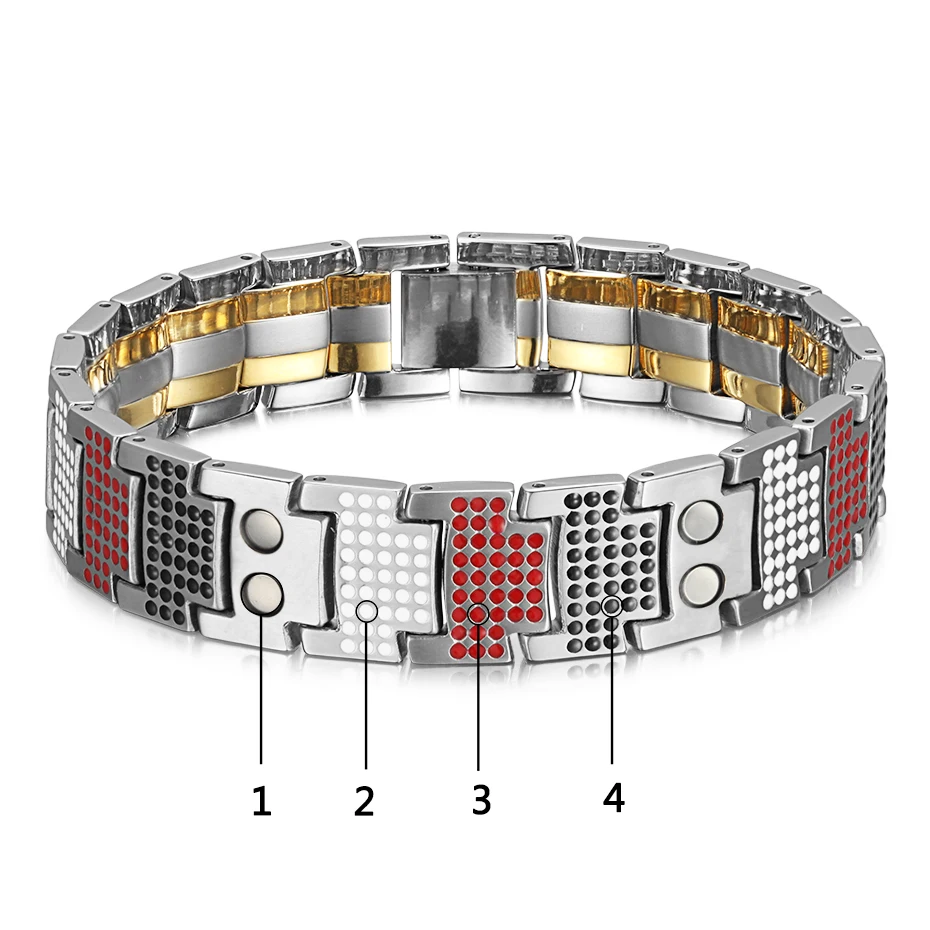 WelMag модные ювелирные изделия Исцеление пихты магнитные браслеты Титан био энергии браслет для мужчин приборы для измерения артериального давления аксессуар