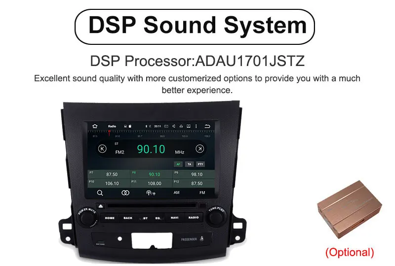 Clearance Android 8.0 Car DVD player GPS Navigation for Mitsubishi Outlander 2006~2012 For Citroen C-Crosser for Peugeot 4007 17