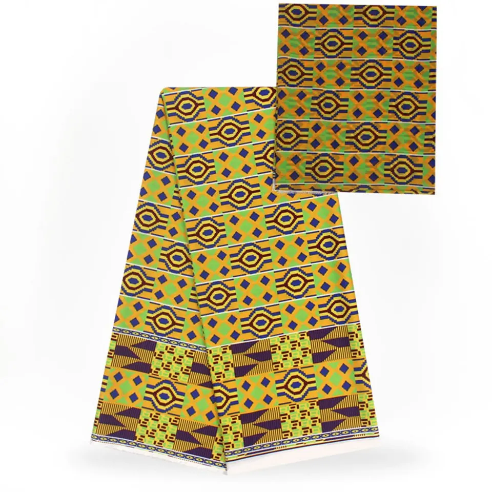 

2 Pcs Set 4 Yards African Ankara Prints Modell Material & 2 Yards Chiffon Ankara Chiffon Fabric YBXM-87