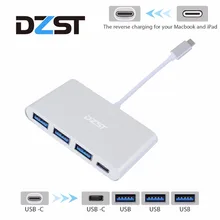 DZLST 4-портовый usb type C 3,1 многопортовый адаптер USB C к USB 3,0 USB C концентратор Металлический Высокоскоростной 4 в 1 для MacBook Google Chromebook