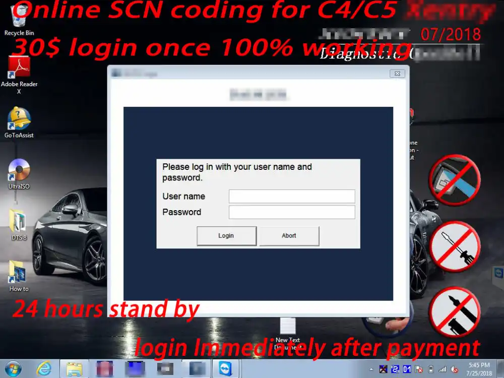 Online Scn Coding One Time Service Account For Diagnostic Tool Sd