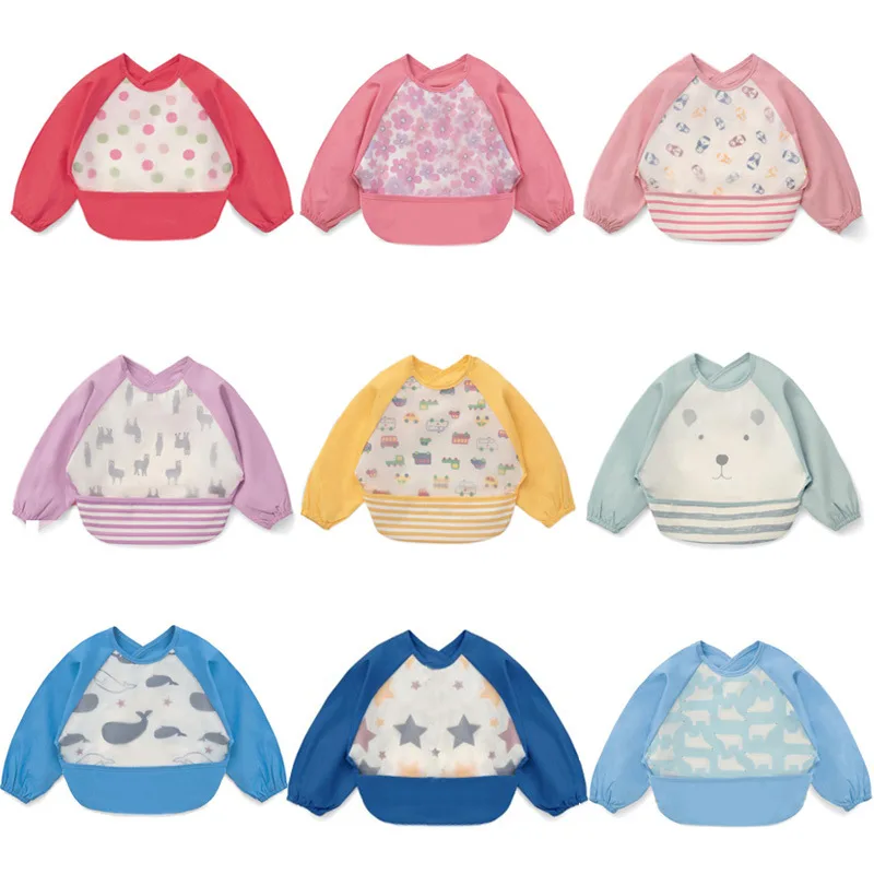 

Baby Bib Burp Soft Feeding Eat Toddle Waterproof drawing clothes