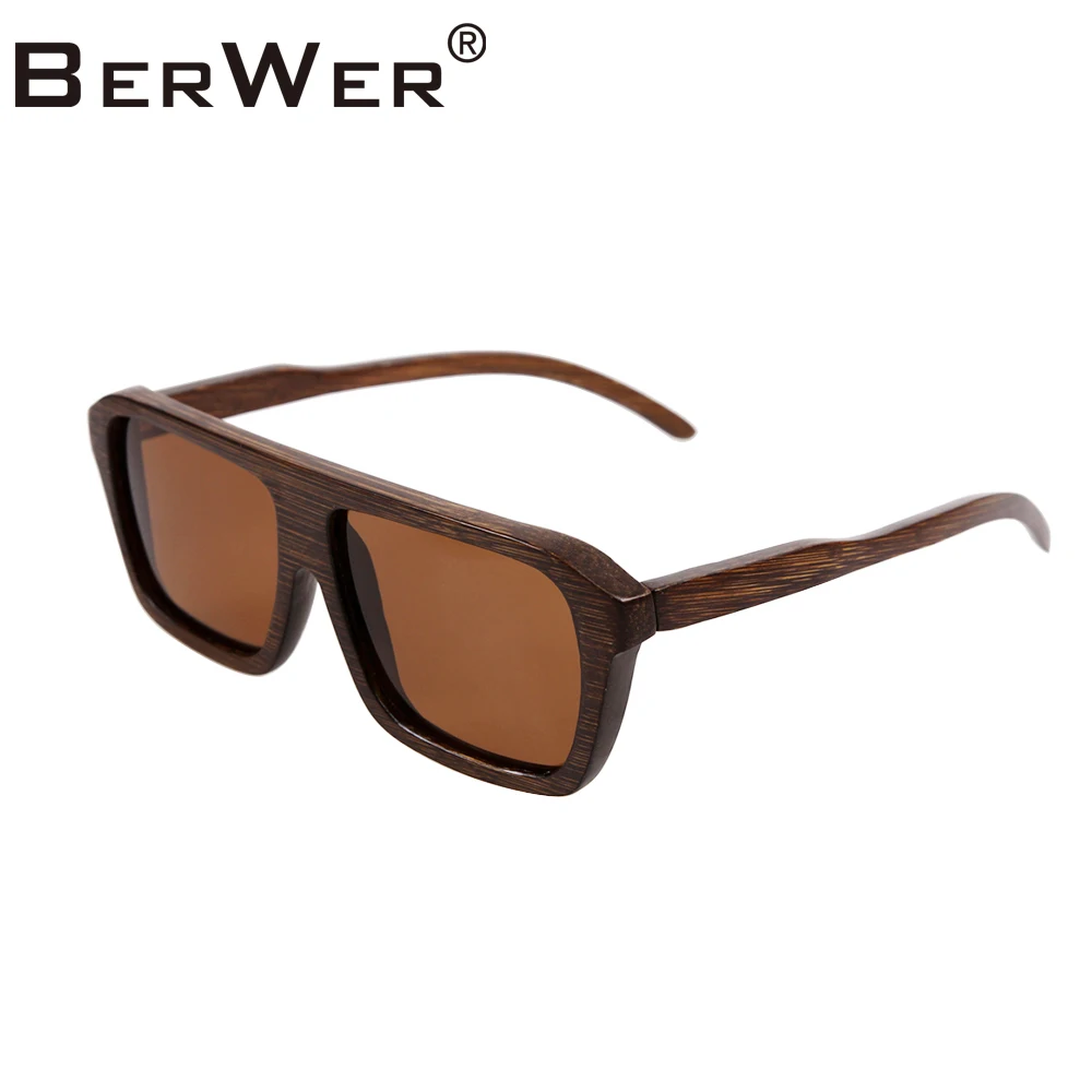 

BerWer Bamboo Sunglasses Polarized Vintage Wood Sun Glasses Woman 2023 Man Sunglass