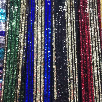

2019 high quality sequence French Nigerian Rainbow sequins net lace,African tulle mesh sequence lace fabric dress 5yards/lot