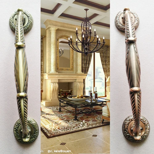 

Length 305mm Luxury boutique zinc alloy door handle Doors glass door knob European antique retro handle