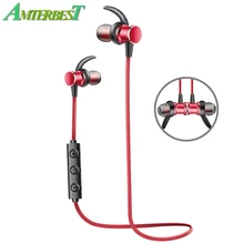 AMTERBEST беспроводные Bluetooth наушники магнитные спортивные наушники стерео гарнитура с микрофоном для смартфонов IOS Android