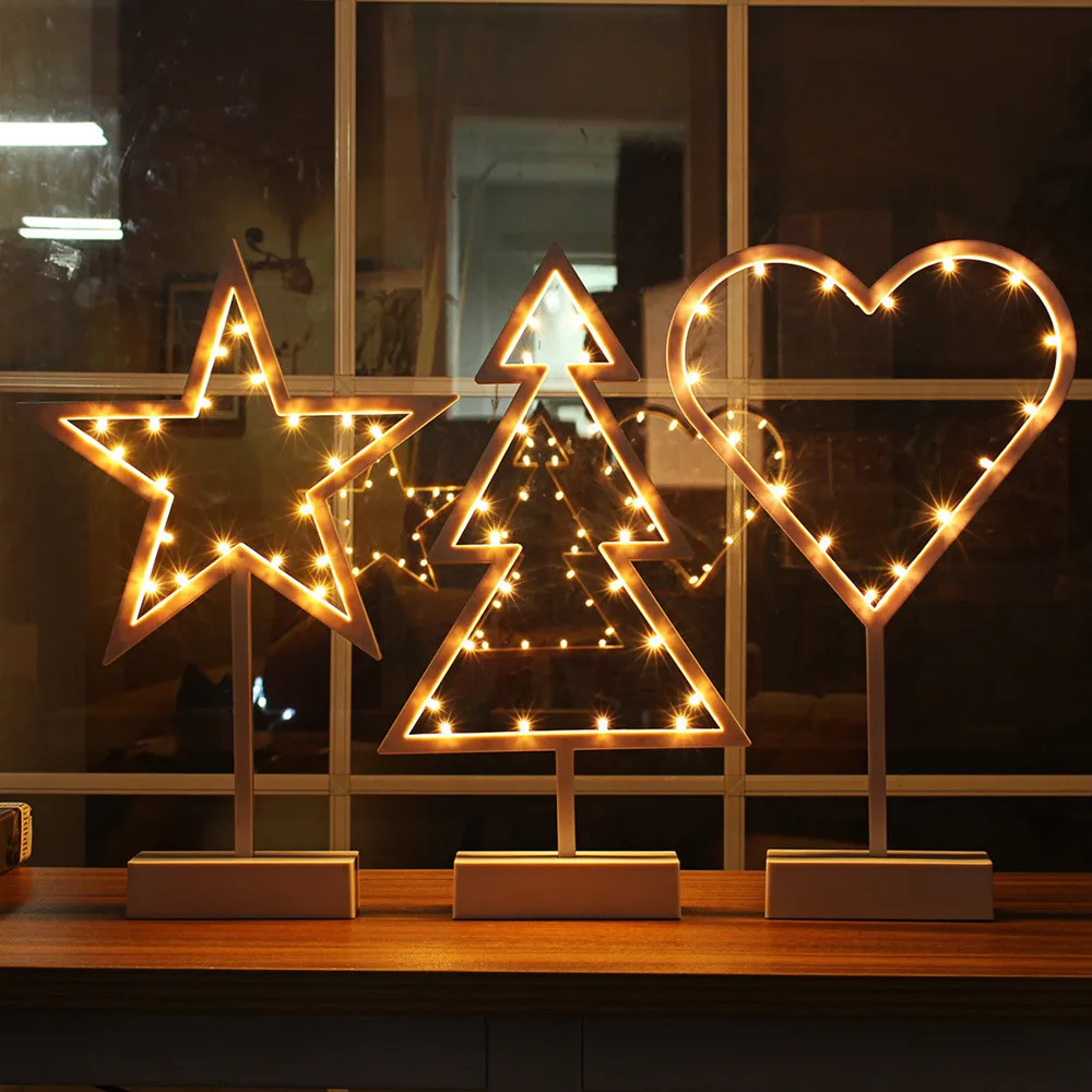 Modern Romantic Star Heart Christmas Tree LED Night Light Table Desk Lamp Kids Children Gift Home Bedroom Decor Battery Power Modern Romantic Star Heart Christmas Tree LED Night Light Table Desk Lamp Kids Children Gift Home Bedroom Decor Battery Power