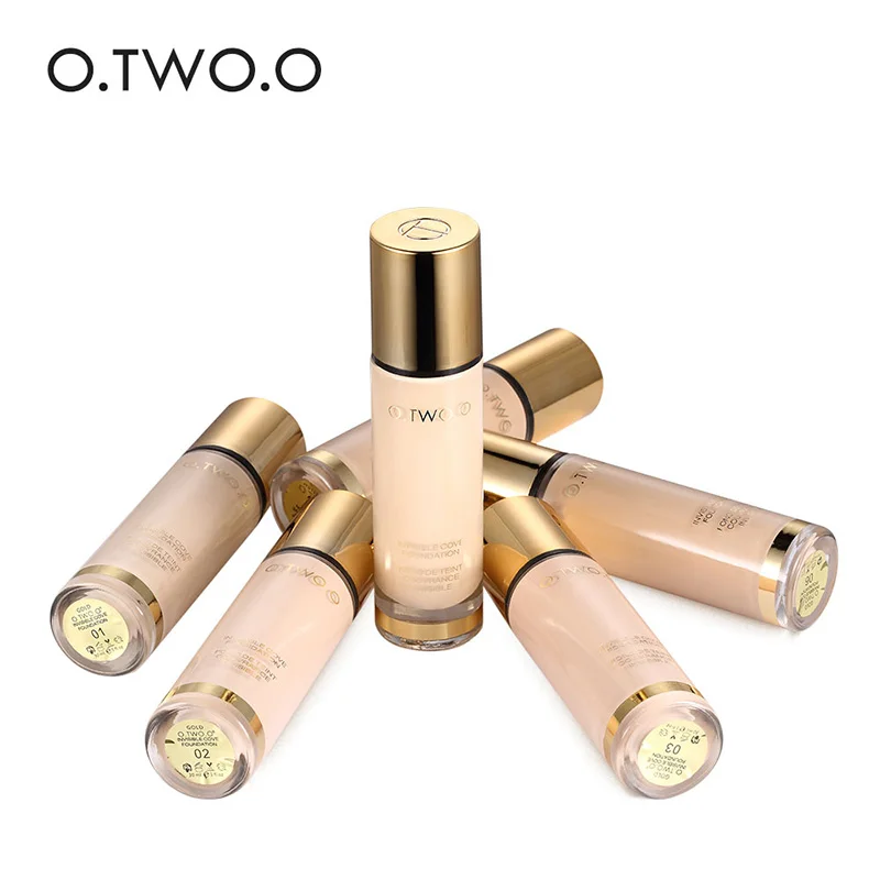 O.TWO.O Liquid Foundation Invisible Full Coverage Make Up Concealer Whitening Moisturizer Waterproof Makeup Foundation Primer