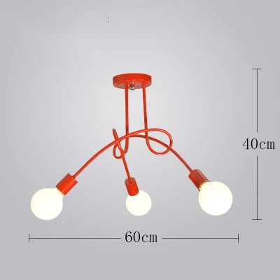 Винтажный Лофт светодиодный E27 подвесные светильники подвесные лампы освещение Индивидуальные Потолочные светильники для гостиной Lustre Avize - Цвет корпуса: Red 3 Heads
