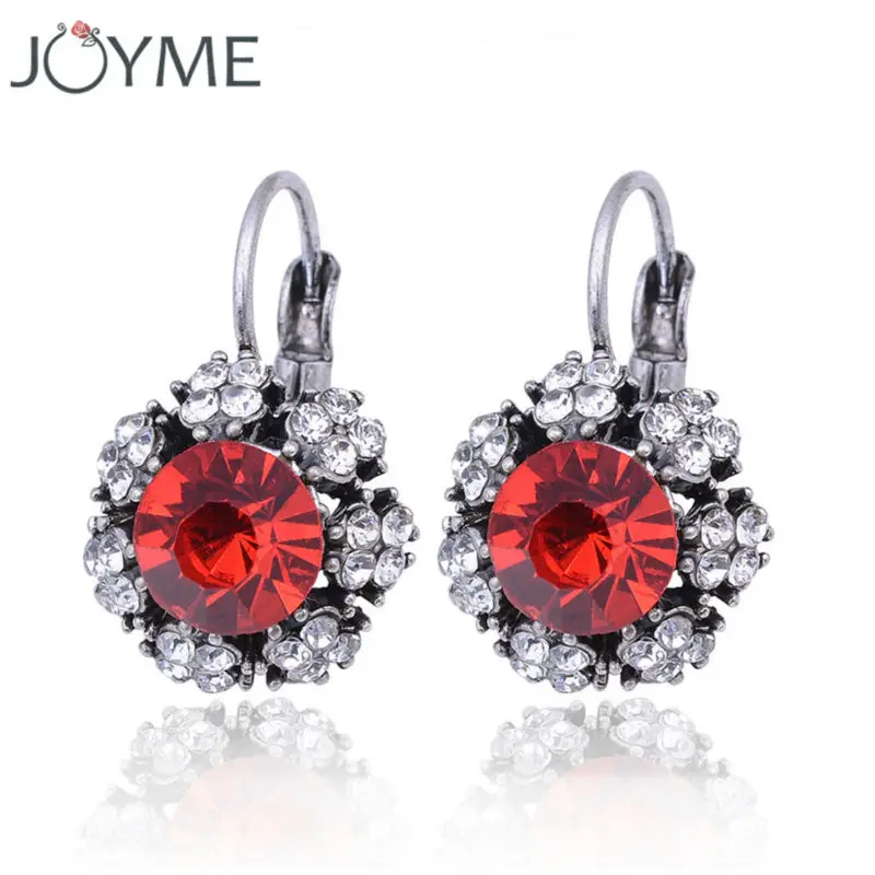 

China Cheap Jewelry Wholesale Fashion Women Crystal Rhinestones Flower Vintage Drop Earrings Hanging Earrings Accessories