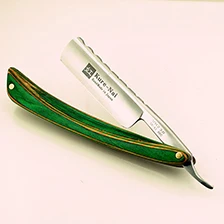 1 X "KURE-NAI" VN23S, бритье готовый человек прямой бритвенный станок с деревянной ручкой специальный дизайн складной бритва с одним лезвием - Цвет: Зеленый