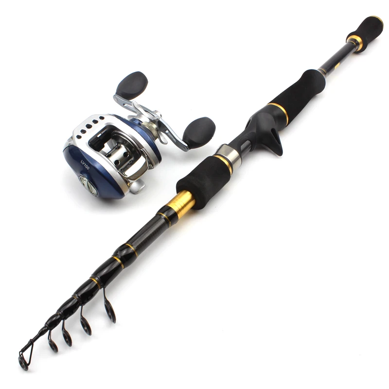 Haste de Fundição e Carretéis Conjunto de Isca de Carbono Vara de Pesca Vara de Truta Peixe de Pesca Telescópica Isca 7g-28g Potência 1.8 m 2.1 2.4 2.7 33 Cheap Varas de pescar