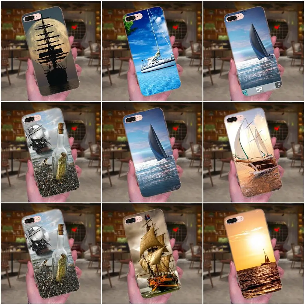 

For Xiaomi Redmi Note 2 3 3S 4 4A 4X 5 5A 6 6A Pro Plus Soft TPU Protector Phone Cases Ship Moon Ocean Sunset