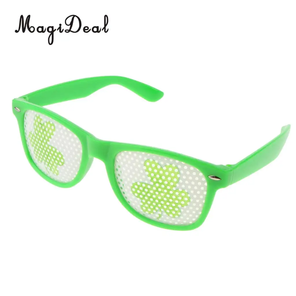 MagiDeal Happy St Patricks Day Eye Glasses Shamrock Irish Flag Sunglasses Costume Accessories Funny Party Favors
