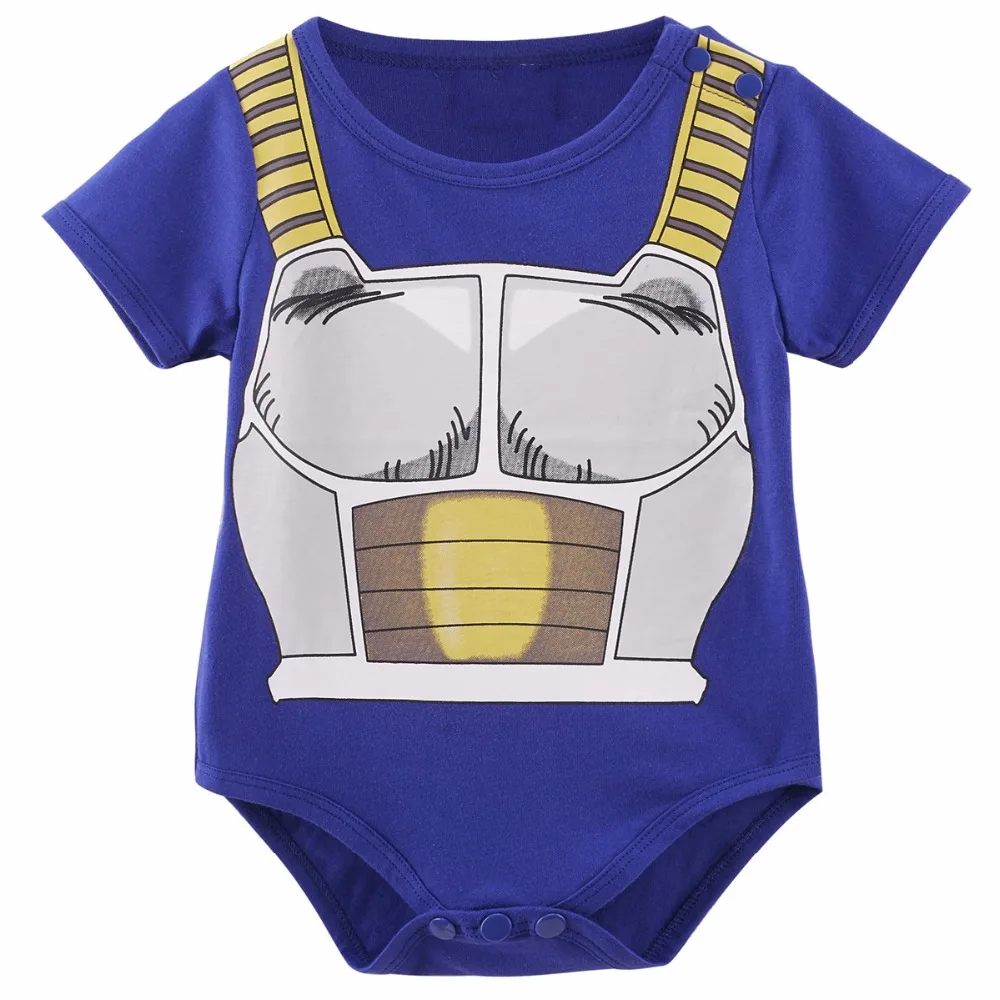 Newborn Baby Boys Bodysuit Dragon Ball Z Costume Vegeta Infant 2PCS Set with Hat 0 18 Monthsin
