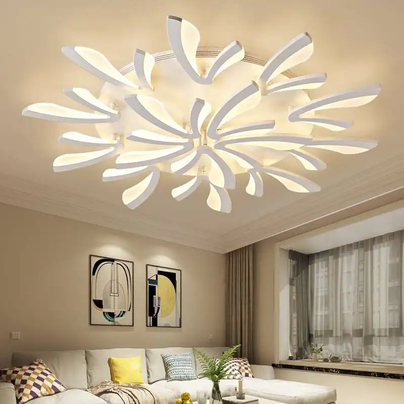 

Gleam New Arrival White Finish Modern Led Ceiling Lights For Living Room Master Bedroom Fixtures AC85-265V Ceiling Lamp Remote
