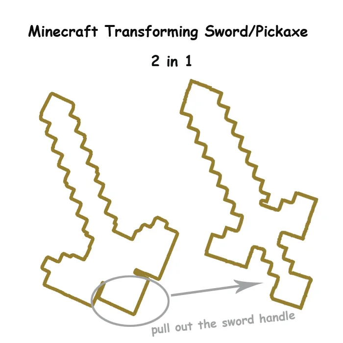 font b Minecraft b font Transforming Sword Pickaxe Diamond Weapons Plastic Plus Foam font b