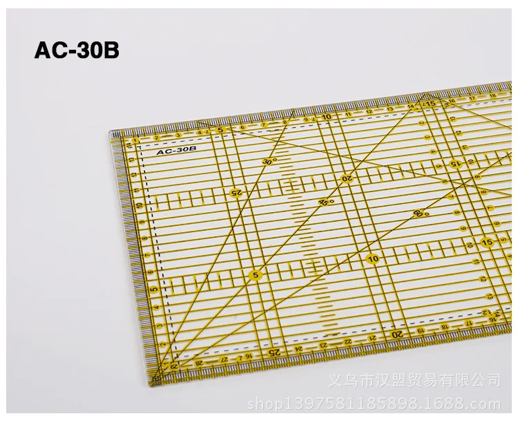 1 шт. 30*15 см Лоскутная линейка стеганые инструменты высококачественный акриловый материал прозрачная шкала линейки школьные принадлежности AC-30 AC-30B