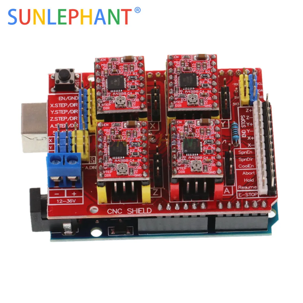 

cnc shield v3 engraving machine 3D Printer+ 4pcs A4988 driver expansion board for Arduno + UNO R3 with USB cable