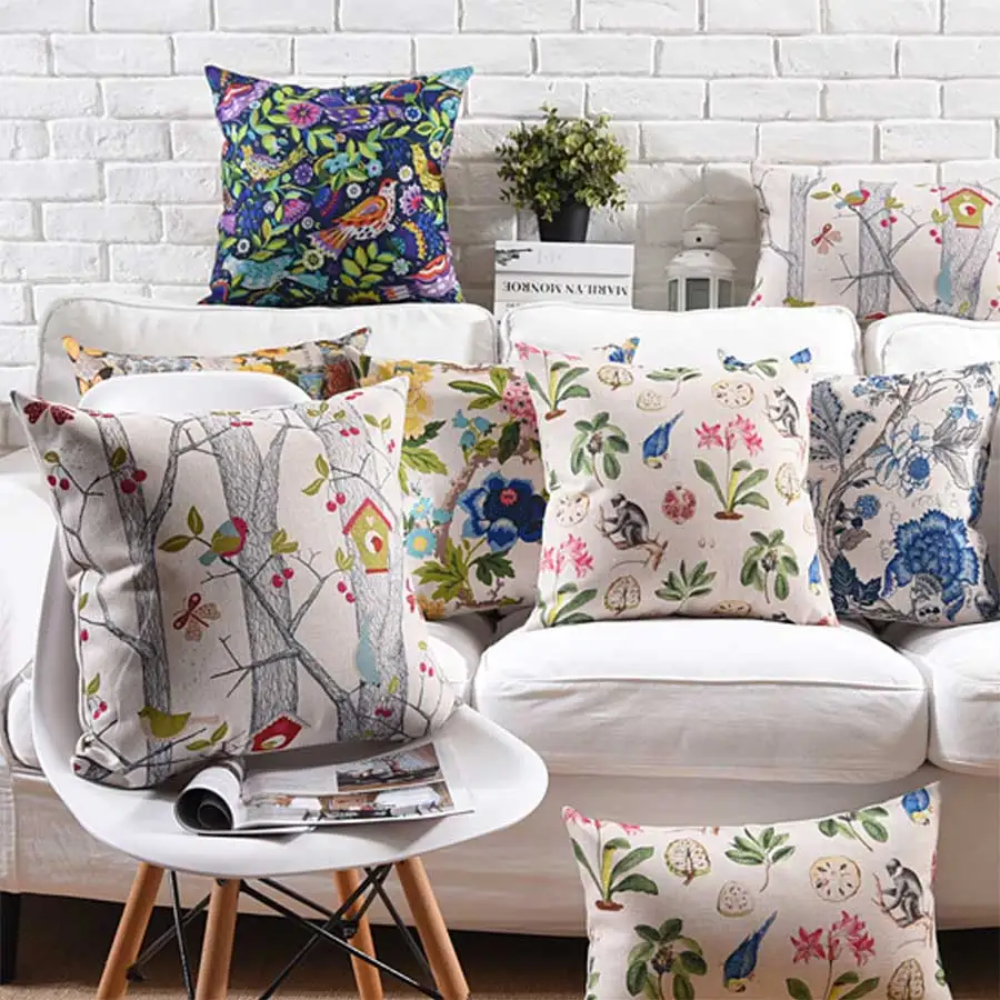 Spedizione Gratuita!!Colorful Pastorale Fiore Piazza Tiro Cuscino/Caso Almofadas 45 53, Paese Americano Cuscino Casa Arredamento