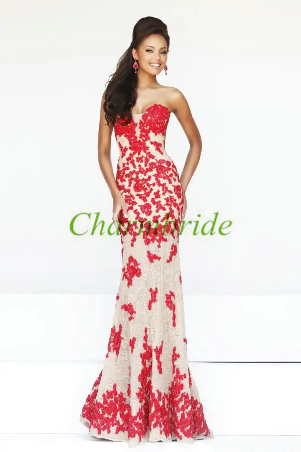 Long Prom Dresses With Red Lace Elegant Women For Long Prom Dresses With Red Lace Elegant Women For Wedding Party 2017 Gowns Under 300 In From Weddings Events On