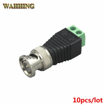 

10pcs Coaxial Coax CAT5 BNC Male Connector for CCTV Camera Security System Surveillance Accessories New HY287