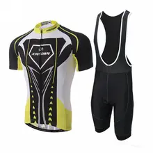 XINTOWN Men’s Pro Team Cycling Jersey Bib Shorts Bicycle Sportwear Clothing Sets Black Yellow S-4XL