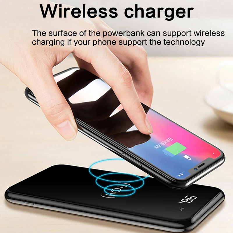 LINGCHEN 10000mAh Wireless Charger Power Bank for iPhone LED Display Qi Wireless Charger for Samsung 8000 10000 mAh PowerBank LINGCHEN 10000mAh Wireless Charger Power Bank for iPhone LED Display Qi Wireless Charger for Samsung 8000 10000 mAh PowerBank