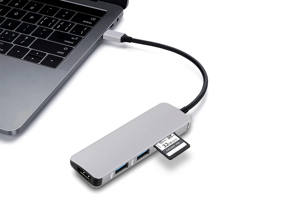 5 в 1 USB C концентратор USB-C к HDMI Micro SD/TF кард-ридер адаптер для MacBook samsung Galaxy S9/S8 huawei P20 Pro type C