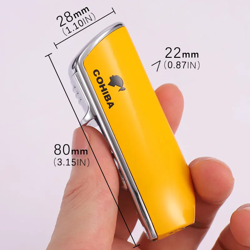 COHIBA острый сигарный Нож металлический ветрозащитный 3 струйный газовый факел