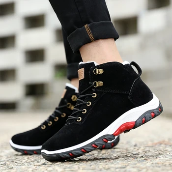 

2018 Brand Winter Shoes Men Plush Warm Fur Winter Boots Men Anti Skidding Men Boots Top Mens Shoes Winter Zapatos De Hombre