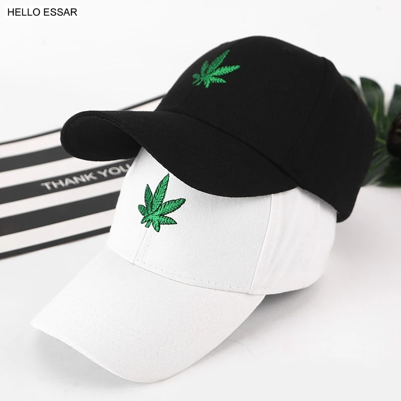Nuevo sombrero de béisbol con bordado de hoja de arce de cáñamo para Nuevo sombrero de béisbol con bordado de hoja de arce de cáñamo para