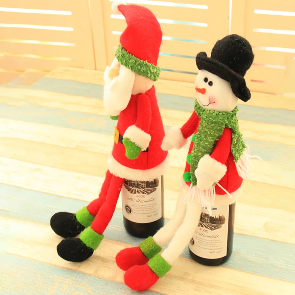 2 шт. рождественские украшения винный набор бутылку шампанского комплект Бар Ресторан украшения