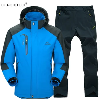 

THE ARCTIC LIGHT Man Trekking Hiking Fishing Outdoor Coat&Pants Set Sports Single jacket and quick-drying Trouser Suit L-5XL