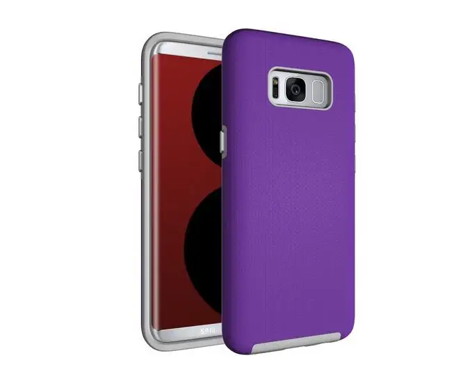 Пластик+ ТПУ 2 в 1 мяч кожи ударопрочный армированный жесткий чехол для Samsung Galaxy S8 S8 плюс S7 S7 край 50 шт./лот - Цвет: Purple