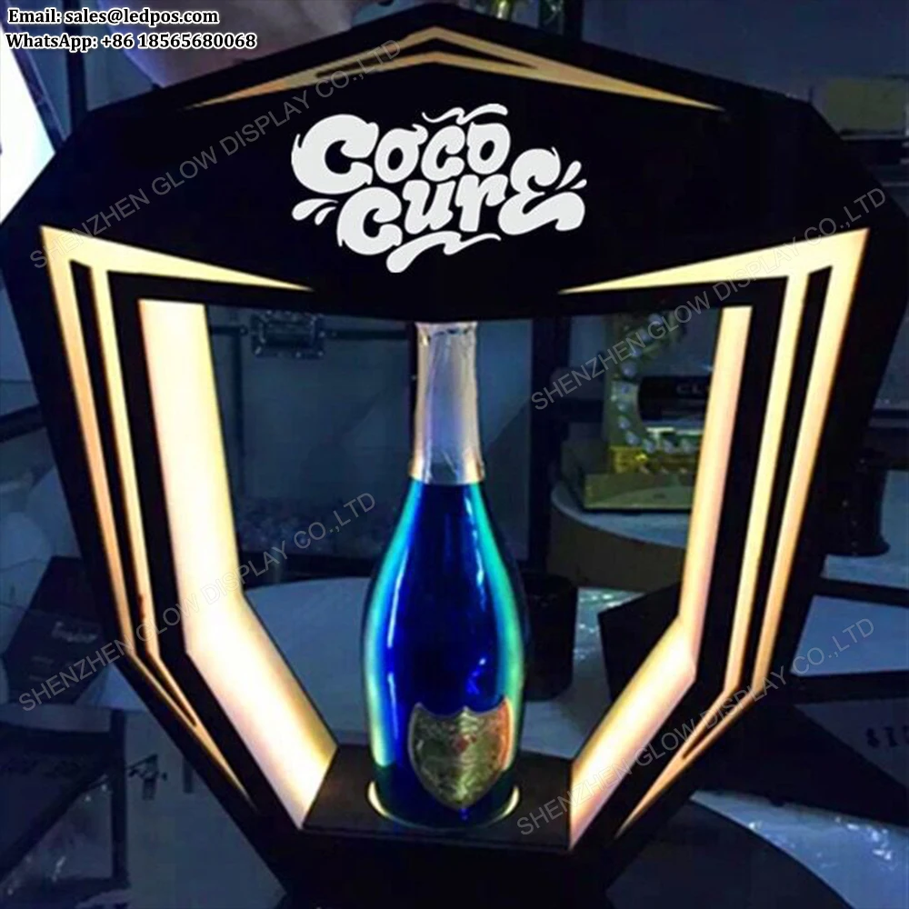 

Customized Logo Rechargeable Champange Bottle Presenter Glorifier Display VIP Service for Wedding Night Club Party Lounge Bar