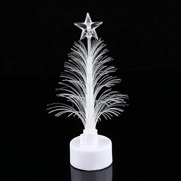 

Colored Fiber Optic LED Light-up Mini Christmas Tree with Top Star Battery Powered PAK55