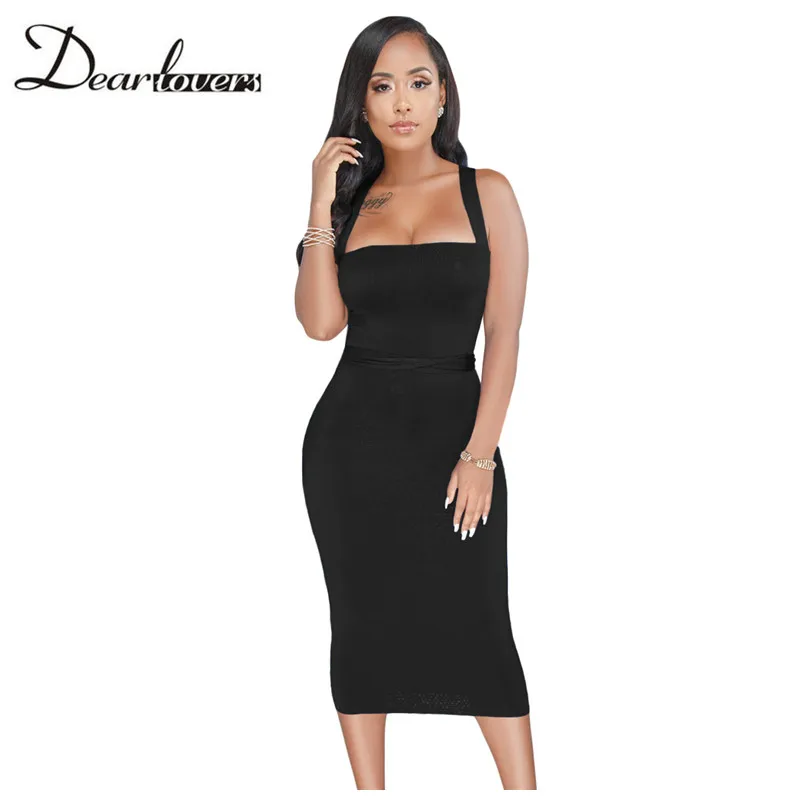 Black-Lace-Up-Ribbon-Tie-Back-Midi-Dress-LC610212-2-29140