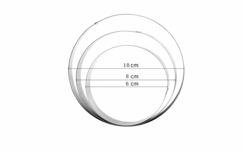 Khgdnor 3 шт./компл. форма для торта из нержавеющей стали круглой квадратной формы резак для торта желе Печенье мусс молд, аксессуары для выпечки