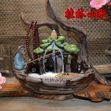 Прямая поставка Новая керамическая курильница с дымом обратного потока в два ряда Xiangxiang Guilin пейзаж