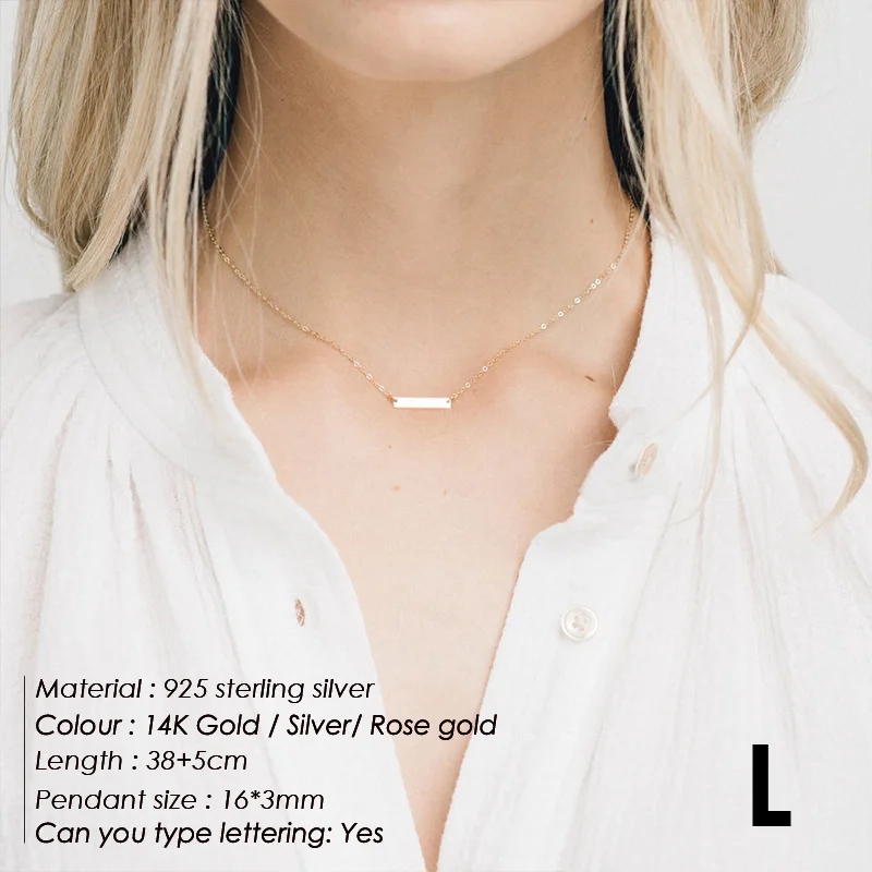 Laramoi простой 925 пробы Серебряный Длинный кулон ювелирные изделия позолоченный слоистый чокер ожерелье корейский стиль ювелирные изделия для женщин девушек - Цвет камня: L-EMNL021