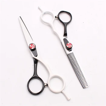 

5.5" White Scissors JP 440C Customized Logo Professional Hairdressing Cutting + Thinning Scissors Salon Hair Styling